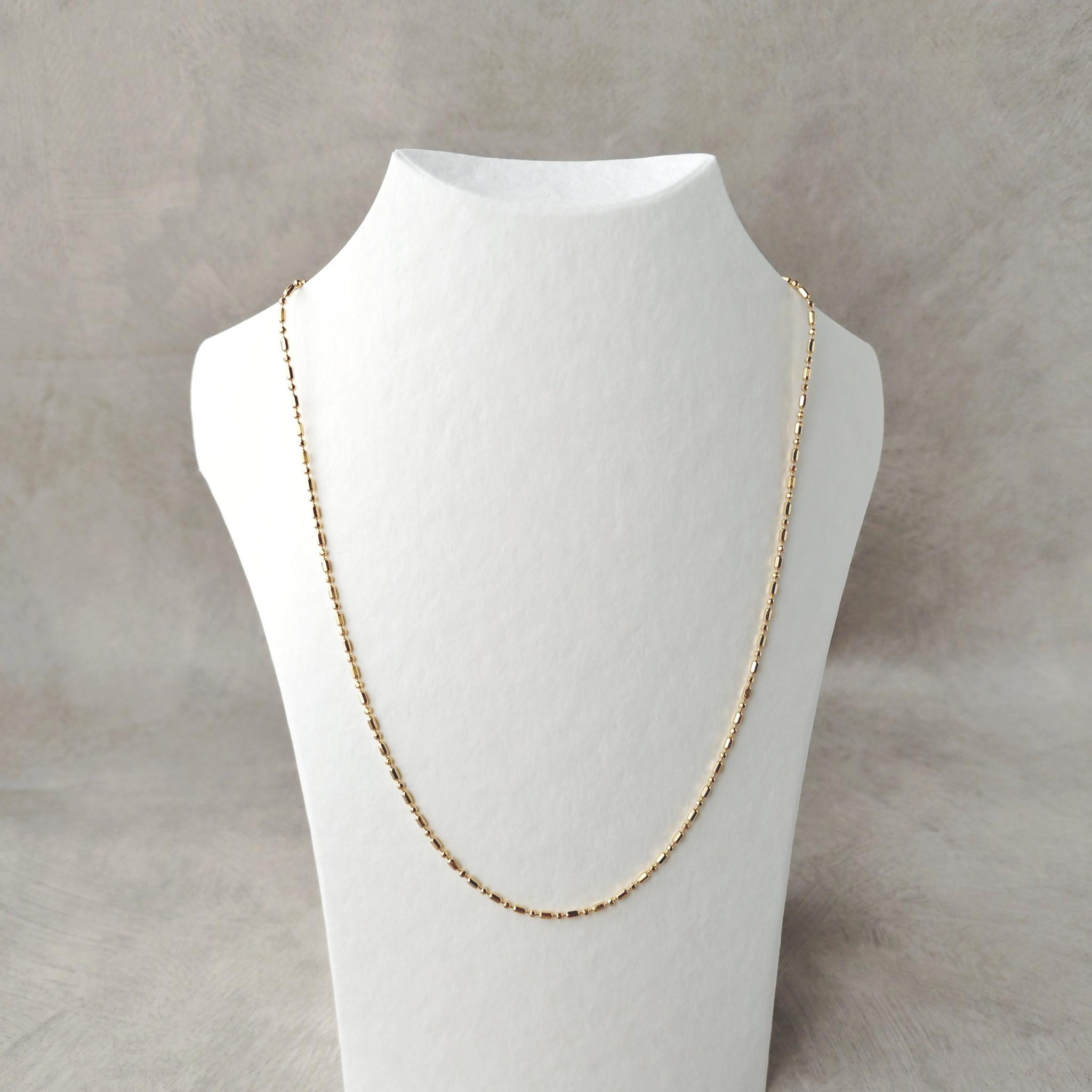 Cylinder Ball Chain Necklace/Gold Color | 3枚目